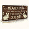 Rustic Wooden "Warning: Bunny Zone" Sign