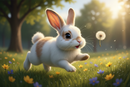 cute bunny playing