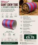 Large chewable vegetable parchment tunnel for rabbits and guinea pigs, measuring 21cm in diameter and 30cm long.