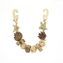Rosewood Naturals Forest Garland hanging toy with two wooden hooks, pinecones, woven shapes and natural wood pieces.