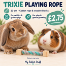 Playing Rope with Wooden Blocks – 20cm Rabbit & Guinea Pig Toy