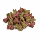 Apple and strawberry bunny-shaped treats for rabbits and small pets, 100g.