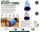 Large 90cm connectable fabric tunnel for rabbits and guinea pigs.