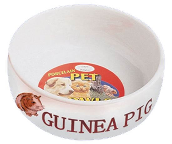 Porcelain Guinea Pig Bowl White,